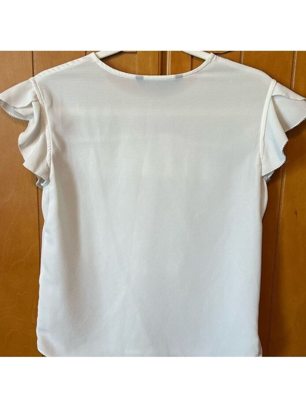 Zara White Ruffle Blouse - Picture 2 of 3